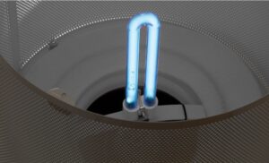 Airpura UV lamp inside HEPA filter